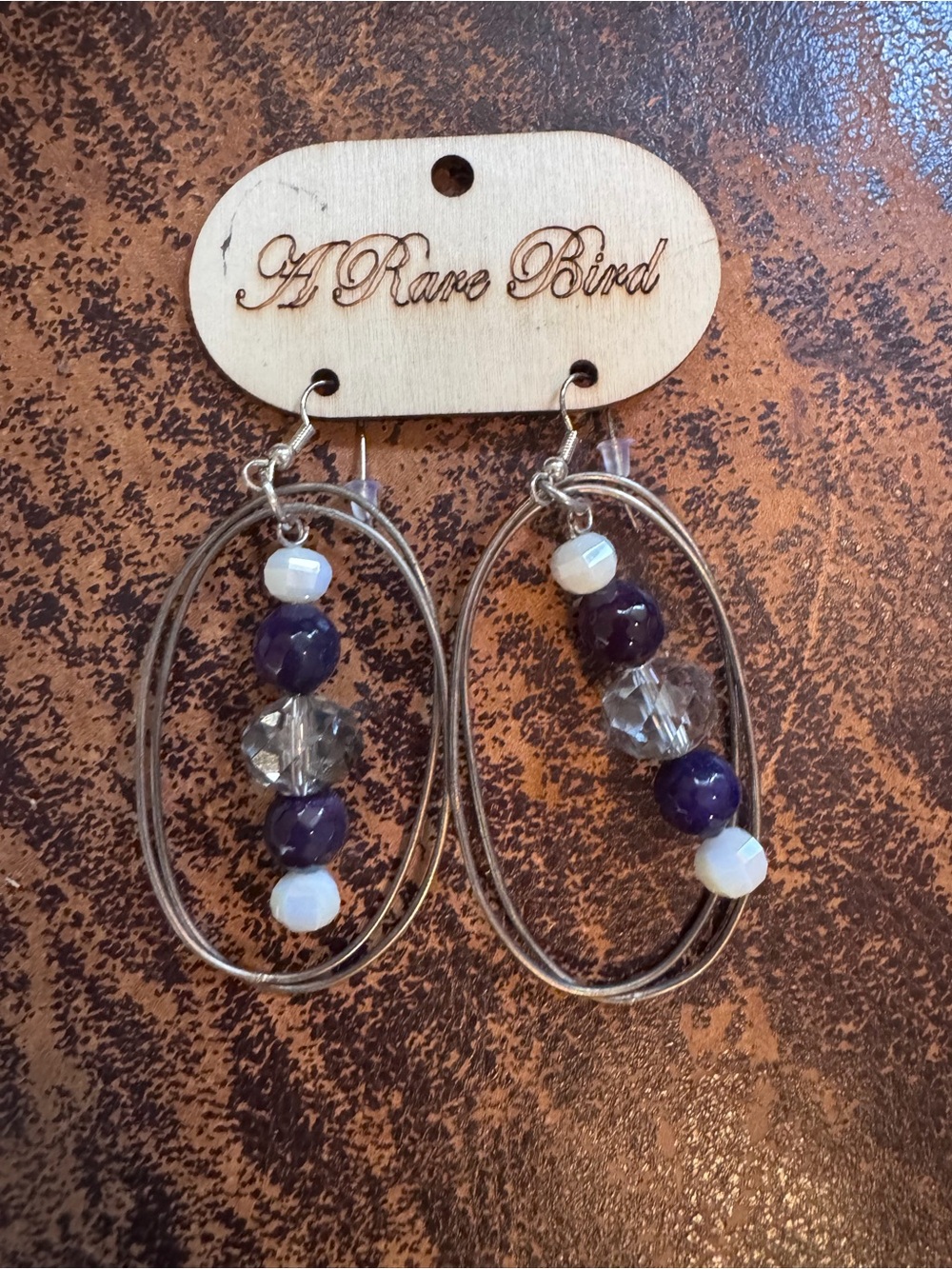 A Rare Bird Brass Bead Double Hoop Earrings